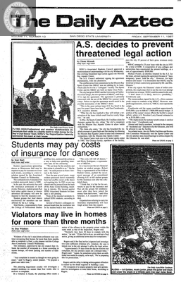 The Daily Aztec: Friday 09/11/1987