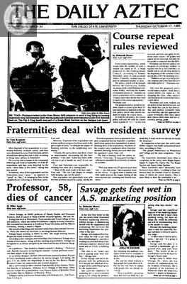 The Daily Aztec: Thursday 10/17/1985