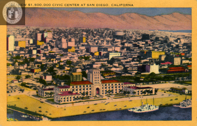 Old Civic Center and San Diego downtown