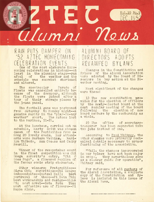 The Aztec Alumni News, Volume 10, Number 9, December 1952