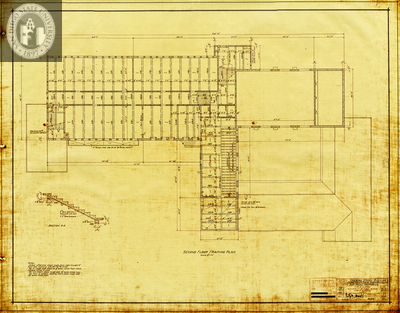 Second Floor Framing Plan, San Diego State Teachers College, 1929