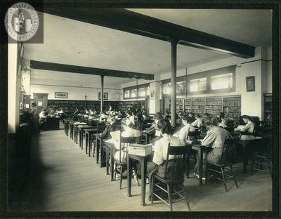 Studying in the Normal School Library, 1905