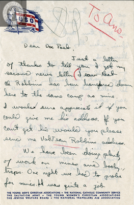 Letter from Frankin G. Alverson, 1943