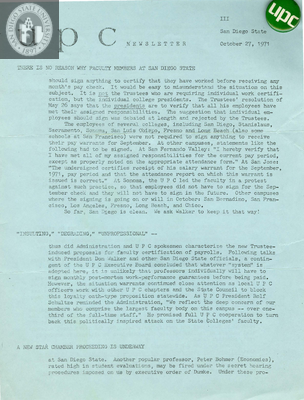 U.P.C. newsletter, 1971