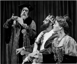 Tommy Riggs and two other actors in Hamlet, 1955