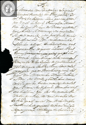 Urrutia de Vergara Papers, back of page 67, folder 16, volume 2, 1693
