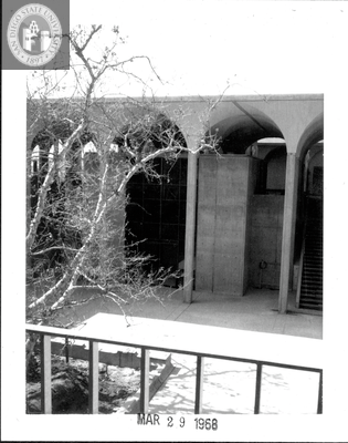 Courtyard, Aztec Center construction site, 1968