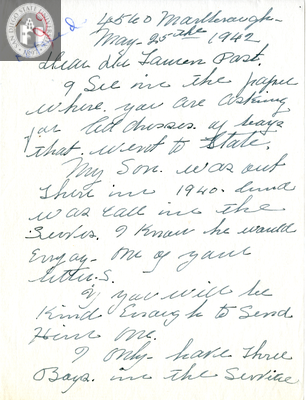 Letter from Emily E. Scherer, 1942