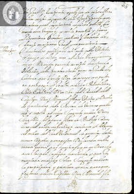 Urrutia de Vergara Papers, page 58, folder 15, volume 2, 1705