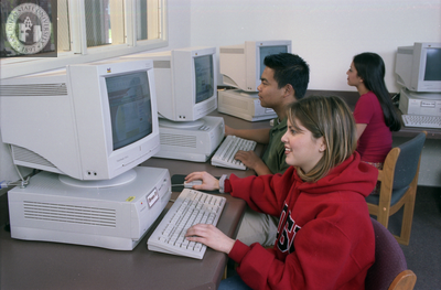 Students in a computer center, 2000