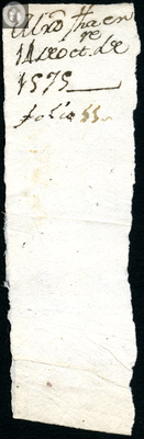 Urrutia de Vergara Papers, fragment in folder 5, volume 1, 1575