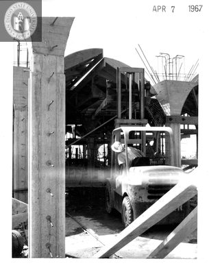 Women's lounge construction, Aztec Center, 1967