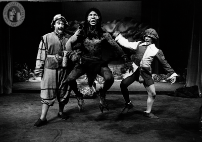 Victor Buono, Thomas Bellin, and Brooke Howard in The Tempest, 1957