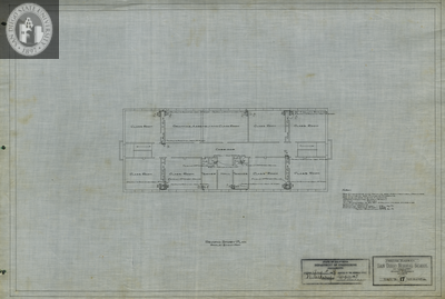 Second Story Plan, Heating Diagram, San Diego Normal School, 1909
