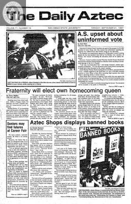 The Daily Aztec: Monday 09/21/1987
