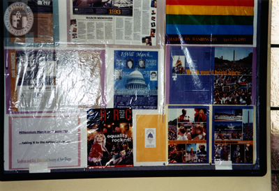 Pride display at David's Coffee House, 2000