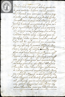 Urrutia de Vergara Papers, back of page 59, folder 15, volume 2, 1705