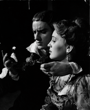William Ball and an unidentified actress in Hamlet, 1955