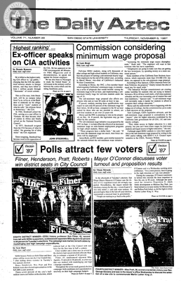 The Daily Aztec: Thursday 11/05/1987