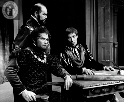 Louis Edmonds and two unidentified actors in Antony and Cleopatra, 1963