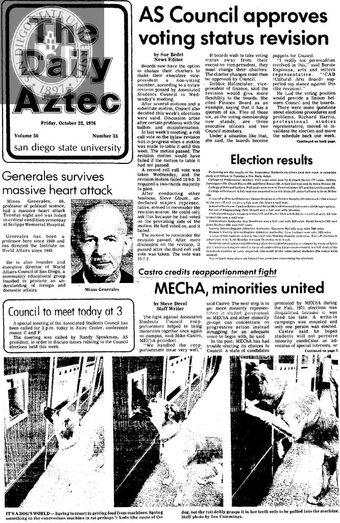 The Daily Aztec: Friday 10/22/1976