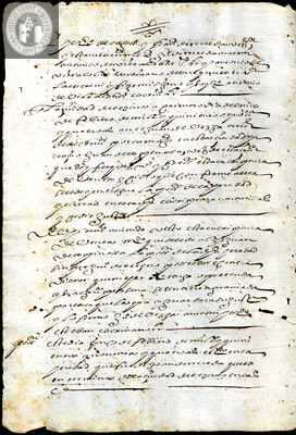 Urrutia de Vergara Papers, back of page 18, folder 2, volume 1, 1606