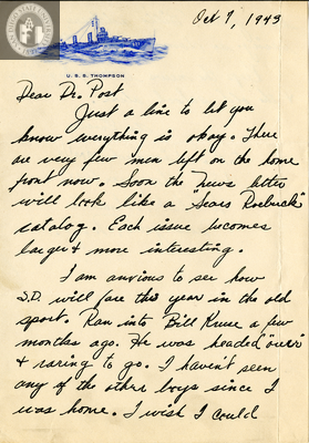 Letter from Franklin A. Diamond, 1943