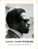 Eldridge Cleaver welcome here poster, 1968