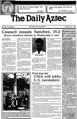 The Daily Aztec: Friday 02/27/1987