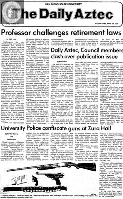 The Daily Aztec: Wednesday 11/19/1975