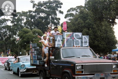 AIDS Foundation of San Diego float in Pride Parade, 1991