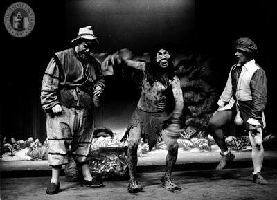 Victor Buono, Thomas Bellin, and Brooke Howard in The Tempest, 1957