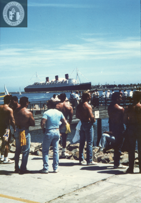People at Long Beach Bay during Long Beach Gay Pride Festival, 1989