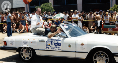 Dennis Triglia at Pride parade, 2000