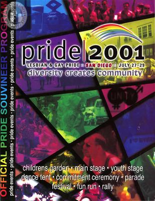 "Official Pride Souvenir Program:  Diversity Creates Community," 2001