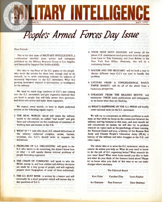 Military Intelligence: Volume 1, Issue 10, 1970
