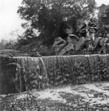 Waterfall at Los Coches Dam