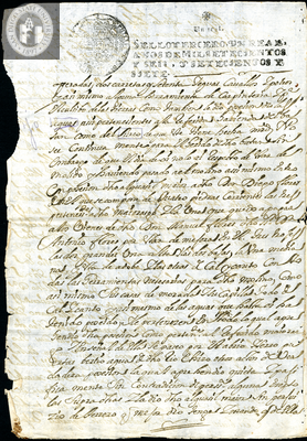 Urrutia de Vergara Papers, back of page 35, folder 13, volume 2, 1707