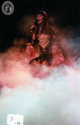 Performers in fog effect onstage at Pride Festival, 2000