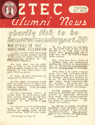 The Aztec Alumni News, Volume 10, Number 7, October 1952