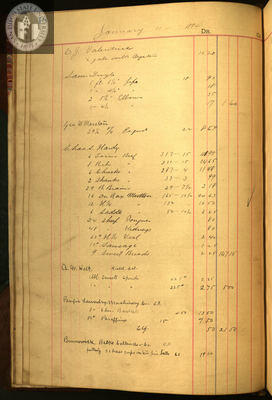 List of provisions for Hotel del Coronado, 1894
