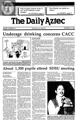 The Daily Aztec: Wednesday 11/19/1986