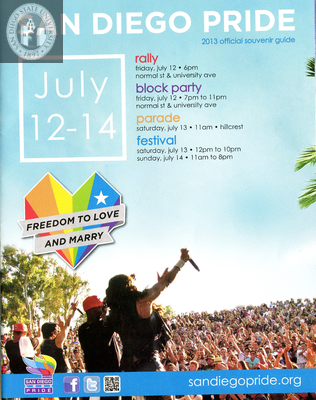 "San Diego Pride 2013 Official Souvenir Guide," 2013
