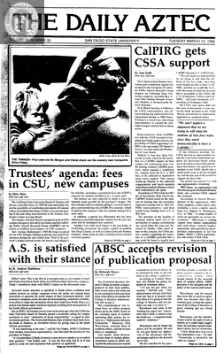 The Daily Aztec: Tuesday 03/12/1985