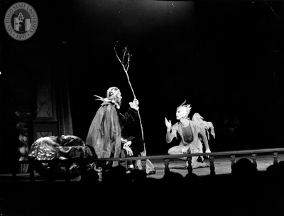 Two unidentified actors in The Tempest, 1957