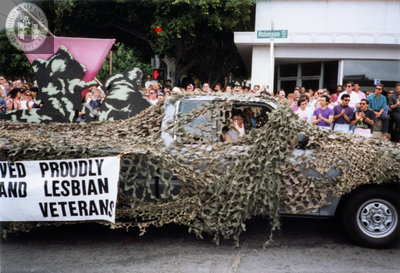 Gay and Lesbian Veterans car in Pride parade, 1991
