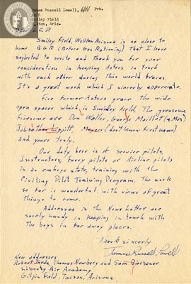 Letter from James Russell Lowell, 1942