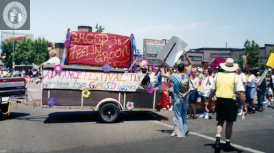 San Diego Gay Men's Chorus float in Pride parade, 1996