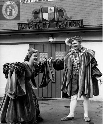 Tom Lasswell and actress in Shakespeare Festival, 1955