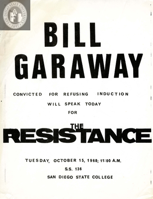 Flyer for Bill Garaway lecture